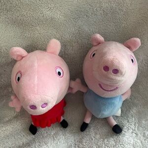 Peppa Pig Pink and Blue Stuffed Animals